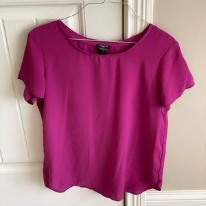 Fuchsia Banana Republic Short Sleeve Blouse